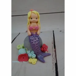 Fondant , Tortendeko , Taufe , Geburtstag ,Geburt Tortentopper Mermaid Meerjungfrau Nixe