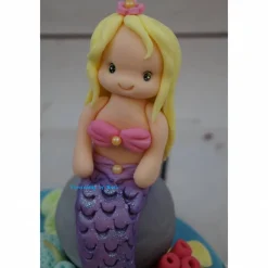 Fondant , Tortendeko , Taufe , Geburtstag ,Geburt Tortentopper Mermaid Meerjungfrau Nixe