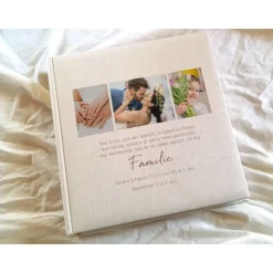 Fotoalbum echtes Leinen personalisierbar Familie Fotos