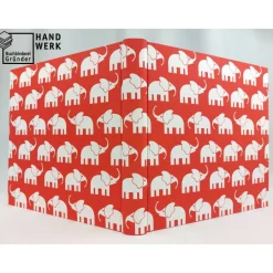 Fotoalbum, groß, hell-rot, Elefanten, 30 x 30 cm