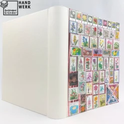 Fotoalbum, Hochzeit, personalisierbar, perle, Blumen, Briefmarken, 29 x 22,5 cm, UNIKAT upcycling
