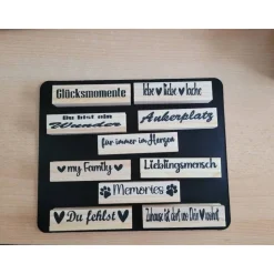 Fotohalter, Kartenhalter  mit verschiedene Sprüche  ,  aus Holz