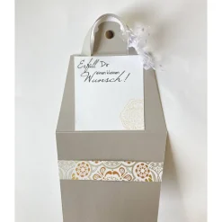 Frauen Glückwunschkarte Geburtstagskarte  Geldkarte   - Hellgrau-Gold-Weiß