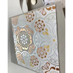 Frauen Glückwunschkarte Geburtstagskarte  Geldkarte   - Hellgrau-Gold-Weiß