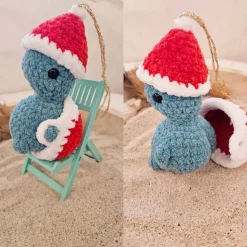 Freche Schildkröte gehäkelt als Weihnachtsbaumschmuck / Christbaumschmuck Häkeltier