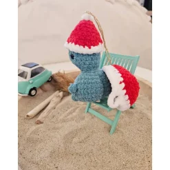 Freche Schildkröte gehäkelt als Weihnachtsbaumschmuck / Christbaumschmuck Häkeltier