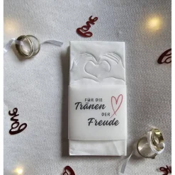 Freudentränen Hochzeit Taschentücher Banderolen,Banderolen als Deko für Gäste-Taschentücher,