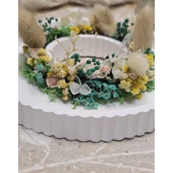 Frühlings- & Osterdeko aus Raysin mit Kerze, Hase und Trockenblumen – Handgemachtes Arrangement