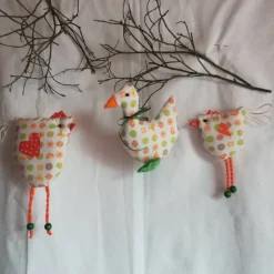 Frühlings - Osterdekoration, 4 - teiliges Set, Häschen für den Osterstrauss