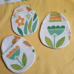 Frühlingsbunte Stofftasche in Ei-Form – Deko, Geschenkverpackung & Bestecktasche