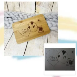Frühstücksbrett, Zeichnung von deinem Kind verewigt, persönliche Wunschgravur, Kinderkunst als schönes Geschenk