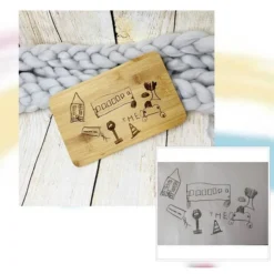 Frühstücksbrett, Zeichnung von deinem Kind verewigt, persönliche Wunschgravur, Kinderkunst als schönes Geschenk