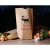 Frohe Weihnacht! mit Elch Set große Geschenktüte Kraftpapier mit Kordel in rot-weiß und Geschenkanhänger aus Papier