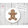 Frohe Weihnachten Aufkleber rund mit Lebkuchenmann 4cm 24 Stück