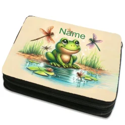Frosch Federmäppchen inkl. Inhalt mit Name / personalisierbar