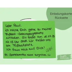 Fußball Einladungskarten | Bastelset | Fußballkarten | Kleiner Kicker