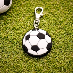 Fußball Zipper Anhänger – Reißverschluss-Anhänger Ball oder Fußballherz mit Mini-Karabiner