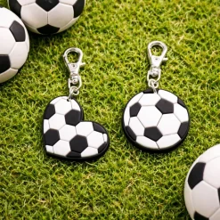 Fußball Zipper Anhänger – Reißverschluss-Anhänger Ball oder Fußballherz mit Mini-Karabiner