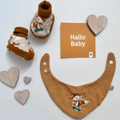 FUCHS Booties 0-6 Mon. + Frotteehalstuch 2 Teile von zimtblüte