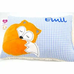 Fuchs Füchslein Namenskissen Taufkissen Kuschelkissen Kindergartenkissen Geburtsgeschenk