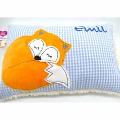 Fuchs Füchslein Namenskissen Taufkissen Kuschelkissen Kindergartenkissen Geburtsgeschenk