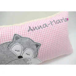 Fuchs Füchslein Namenskissen Taufkissen Kuschelkissen Kindergartenkissen Geburtsgeschenk