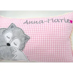 Fuchs Füchslein Namenskissen Taufkissen Kuschelkissen Kindergartenkissen Geburtsgeschenk