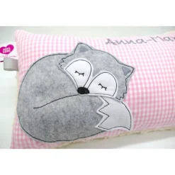 Fuchs Füchslein Namenskissen Taufkissen Kuschelkissen Kindergartenkissen Geburtsgeschenk