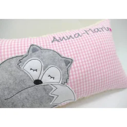 Fuchs Füchslein Namenskissen Taufkissen Kuschelkissen Kindergartenkissen Geburtsgeschenk