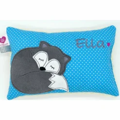 Fuchs Füchslein Namenskissen Taufkissen Kuschelkissen Kindergartenkissen Geburtsgeschenk