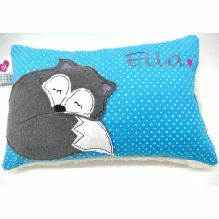 Fuchs Füchslein Namenskissen Taufkissen Kuschelkissen Kindergartenkissen Geburtsgeschenk