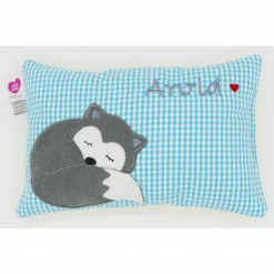 Fuchs Füchslein Namenskissen Taufkissen Kuschelkissen Kindergartenkissen Geburtsgeschenk