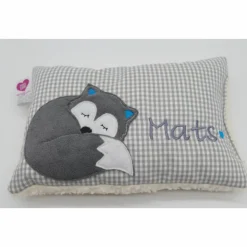 Fuchs Füchslein Namenskissen Taufkissen Kuschelkissen Kindergartenkissen Geburtsgeschenk