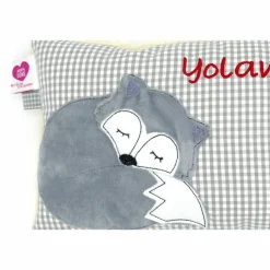 Fuchs Füchslein Namenskissen Taufkissen Kuschelkissen Kindergartenkissen Geburtsgeschenk