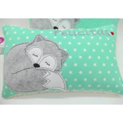 Fuchskissen Fuchs Fox Namenskissen Taufkissen Kuschelkissen Kindergartenkissen Geburtsgeschenk