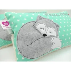 Fuchskissen Fuchs Fox Namenskissen Taufkissen Kuschelkissen Kindergartenkissen Geburtsgeschenk