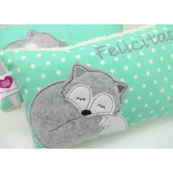 Fuchskissen Fuchs Fox Namenskissen Taufkissen Kuschelkissen Kindergartenkissen Geburtsgeschenk