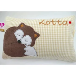 Fuchskissen Fuchs Fox Namenskissen Taufkissen Kuschelkissen Kindergartenkissen Geburtsgeschenk