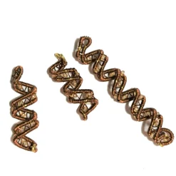 funkelnde Haarperle handgewebt bronze kupfer handmade wikinger Haarschmuck Bartperle wirework handgemacht