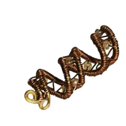 funkelnde Haarperle handgewebt bronze kupfer handmade wikinger Haarschmuck Bartperle wirework handgemacht