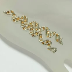 Funkelnde Spiralperlen Set handgewebt silberfarben Glasperlen goldfarben bicolor handmade Brautschmuck Zopfperle