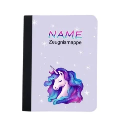 Galaxy Einhorn Zeugnismappe personalisiert | Zeugnismappe | Zeugnismappe mit Namen | Urkundenmappe