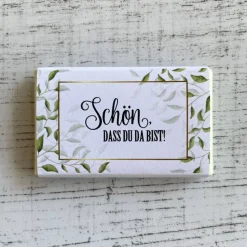 Gastgeschenk Einschulung Schulanfang | Schokolade Schokotafel Vollmilch | Schön, dass Du da bist!