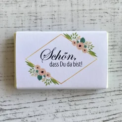 Gastgeschenk Einschulung Schulanfang | Schokolade Schokotafel Vollmilch | Schön, dass Du da bist!