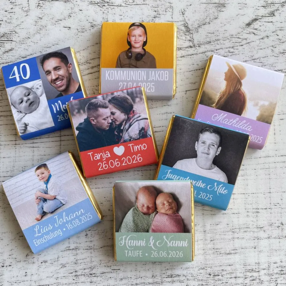 Gastgeschenk Geburtstag | Schokolade Schokotäfelchen | personalisiert + Foto