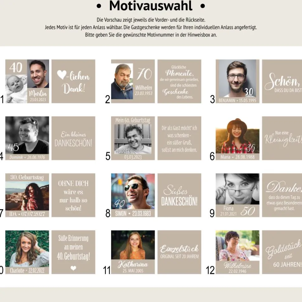 Gastgeschenk Geburtstag | Schokolade Schokotäfelchen | personalisiert + Foto