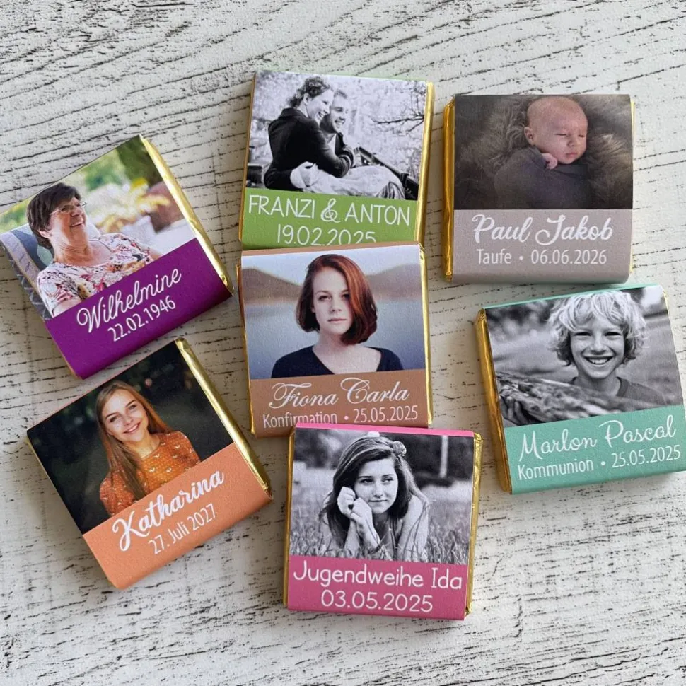 Gastgeschenk Geburtstag | Schokolade Schokotäfelchen | personalisiert + Foto