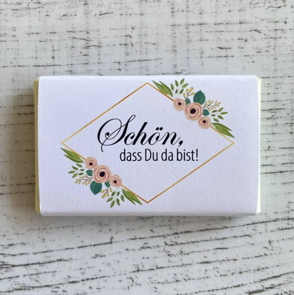 Gastgeschenk Geburtstag | Schokolade Schokotafel Vollmilch | Schön, dass Du da bist!