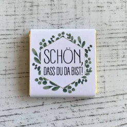 Gastgeschenk Geburtstag | Schokolade Schokotäfelchen | Schön, dass Du da bist!