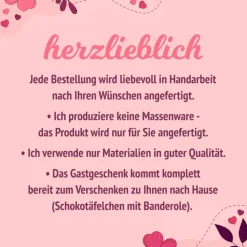 Gastgeschenk Hochzeit | Schokolade Schokotäfelchen | personalisiert + Foto